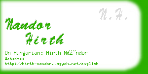 nandor hirth business card